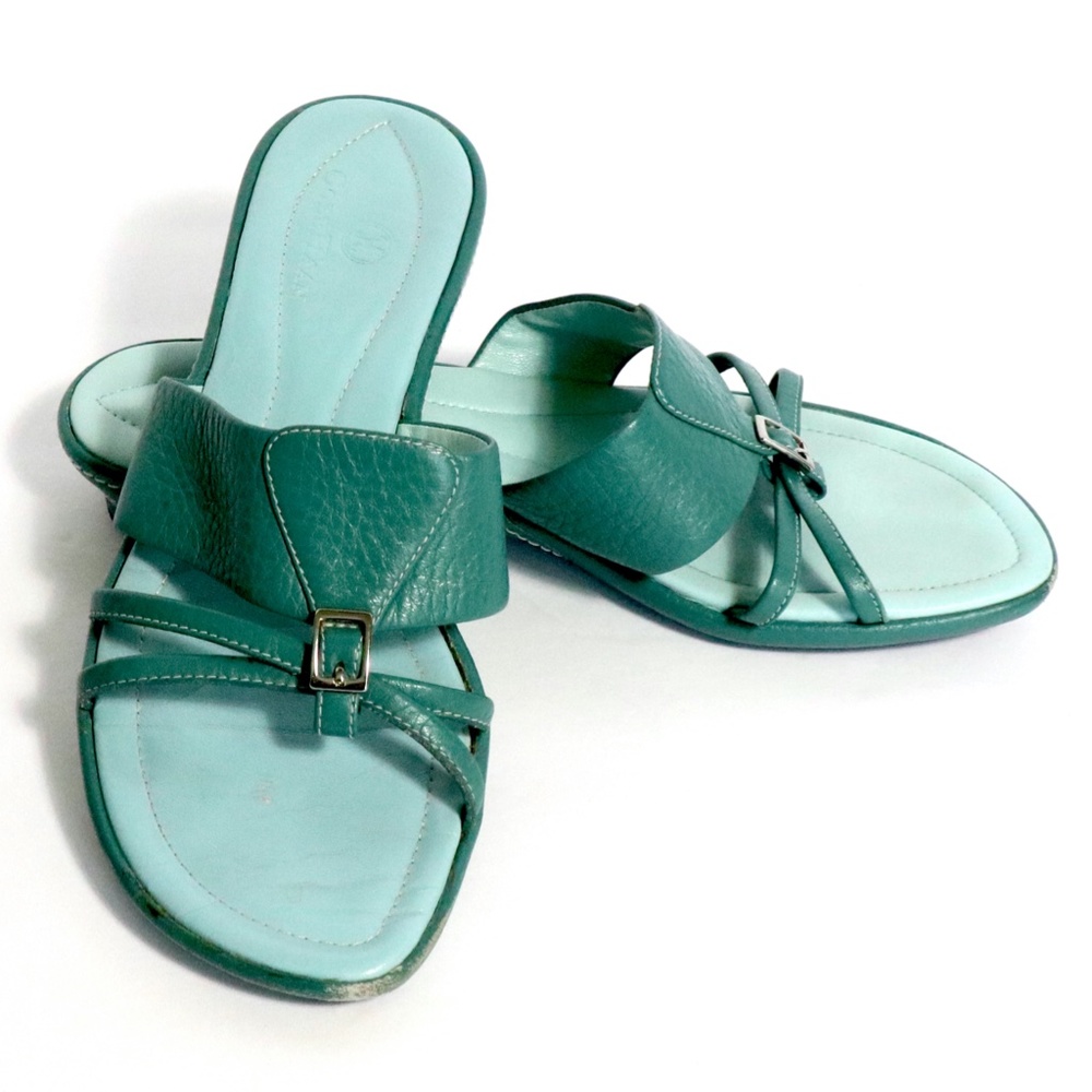 Cole Haan aquamarine leather slide sandals (flats) with Nike Air sole
